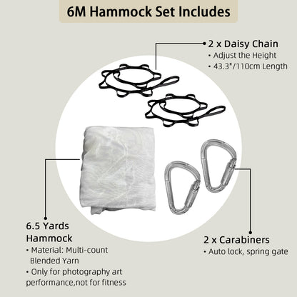 6 Meters Transparent Aerial Yoga Hammock Set