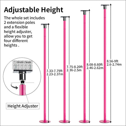 45mm Fixed Dance Pole Set 2.7 Meters Spinning Static Pole Dance Kit