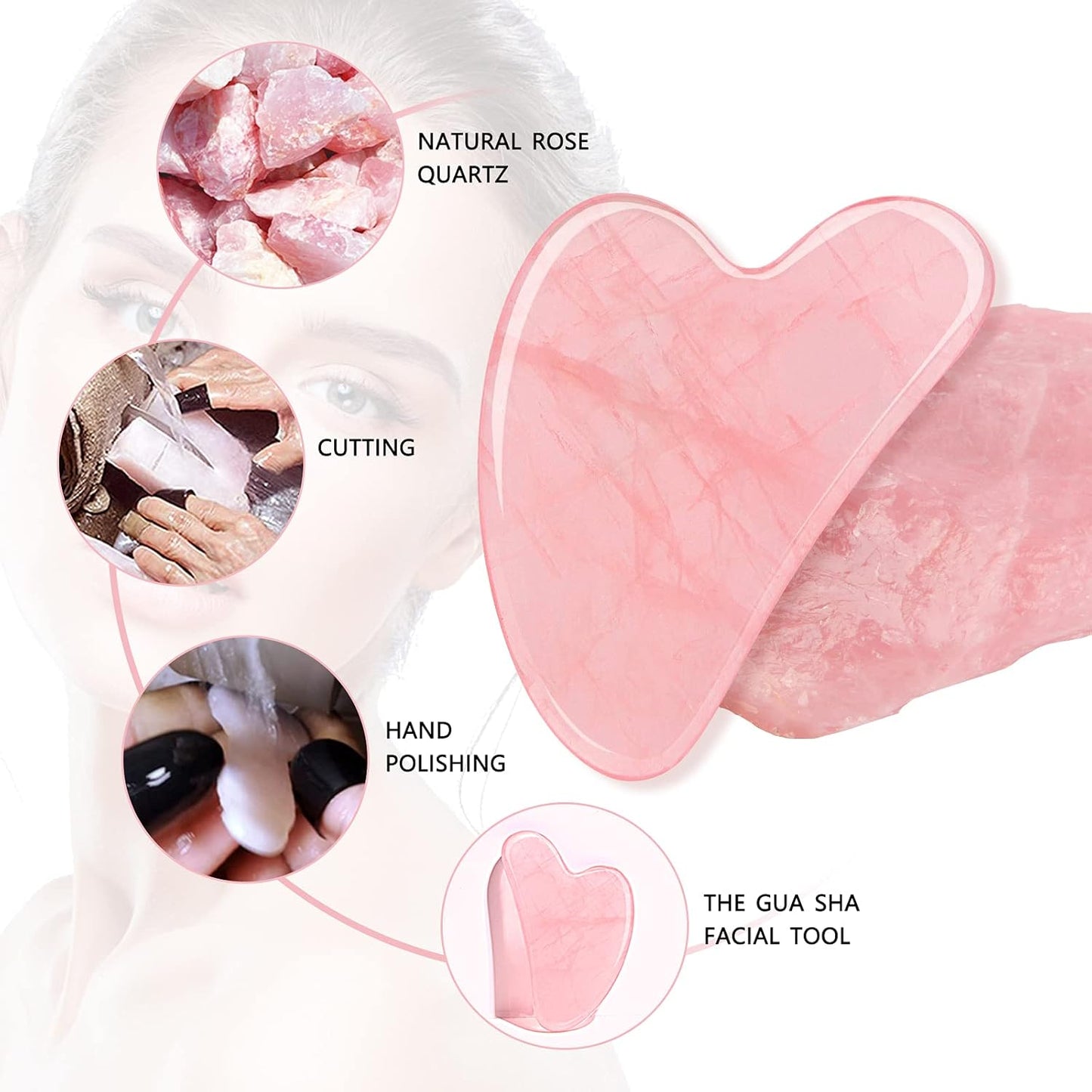Pink Jade Gua Sha Skin Care Boday Massager