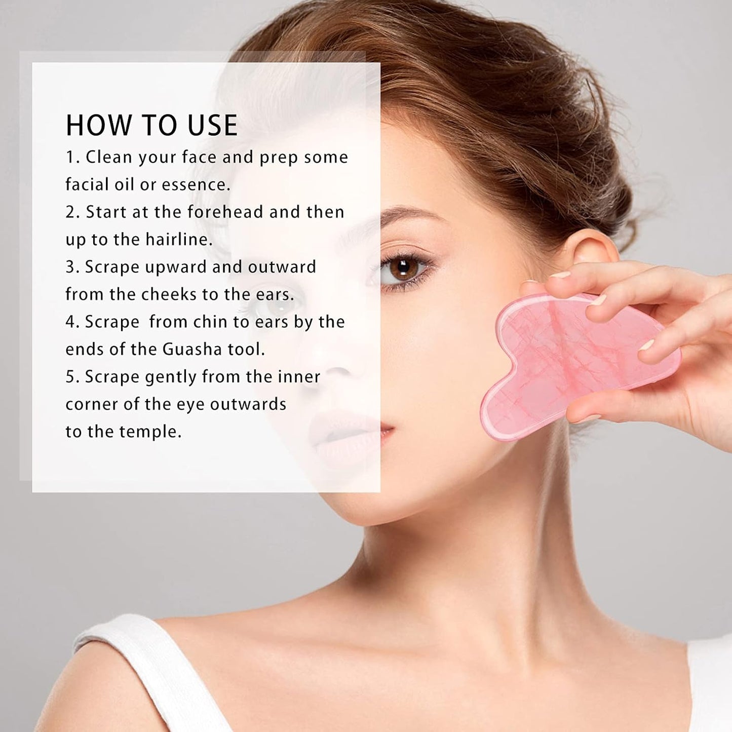 Pink Jade Gua Sha Skin Care Boday Massager