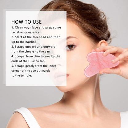 Pink Jade Gua Sha Skin Care Boday Massager