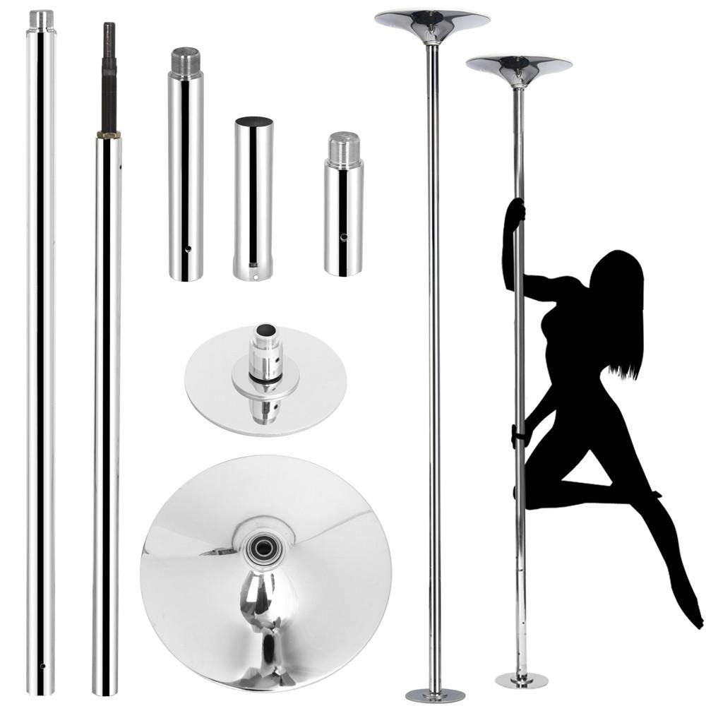 2.7 Meters 45mm Dance Pole Set Spinning Static Dancing Pole Kit Height Adjustable Fitness Pole for Exercise Home Club Gym