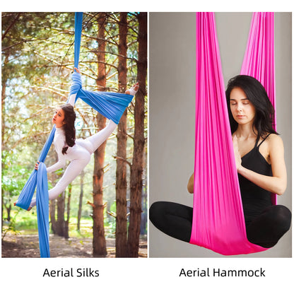 13.7 meters Aerial Silk Set High Strength Yoga Hammock with Handware Indoor Outdoor Fitness