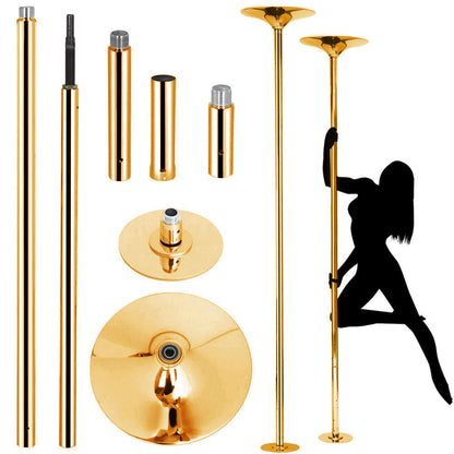 2.7 Meters 45mm Dance Pole Set Spinning Static Dancing Pole Kit Height Adjustable Fitness Pole for Exercise Home Club Gym