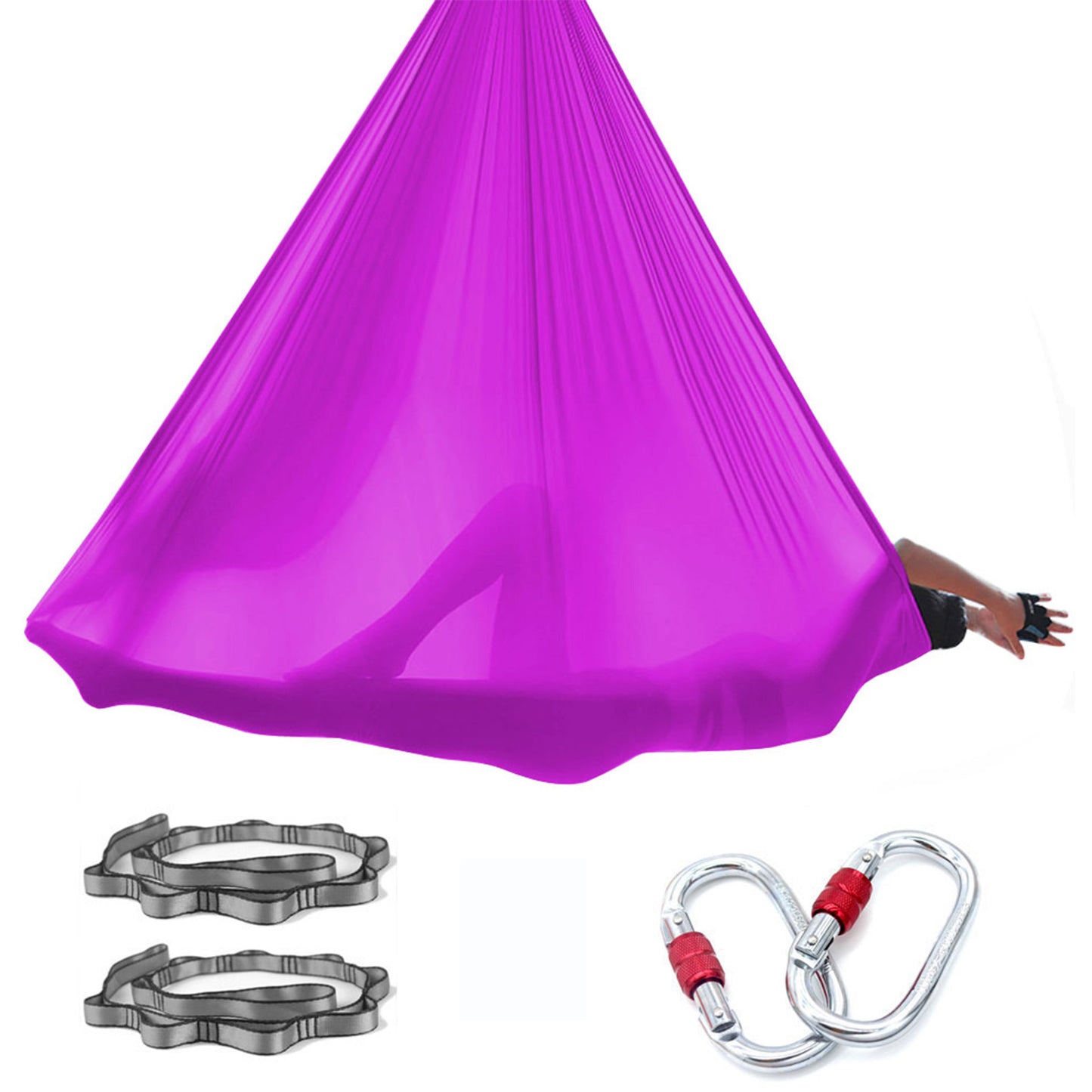 5 meters Yoga Hammock Set Aerial Yoga Nylon Fabric Yoga Silk Swing with Handware for GYM Indoor Yoga Studio